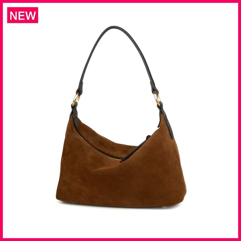 Slouchy Suede Hobo Bag with Shoulder Strap, 10.23" L Tote